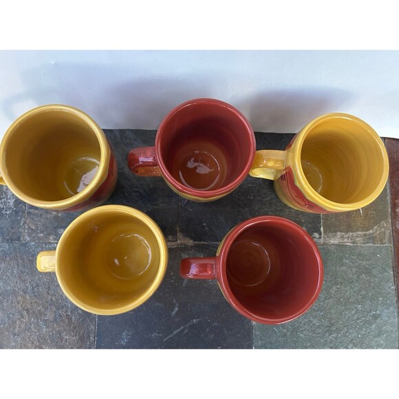 Set of 5 Laurie Gates Santa Fe Southwestern Chile Pepper Glossy Ceramic Mugs - Picture 6 of 9